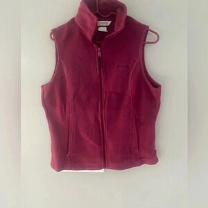 Columbia  Vest Full Zip Polyester Zip Pockets EUC Women's Size M Berry